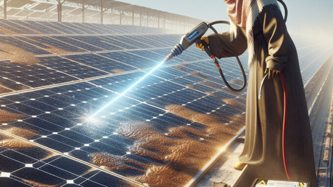 Laser cleaning for removing contaminants from solar panels